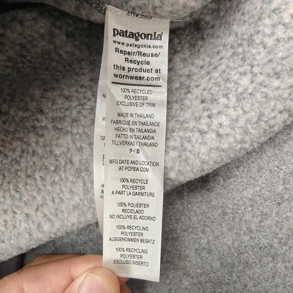 Patagonia Jacket Mens Medium Gray Better Sweater Full Zip Fleece Pockets